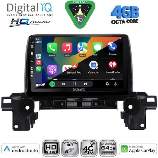 Digital IQ Автомобилна Аудио Система за Mazda CX-5 2013-2017 (Bluetooth/USB/Wi-Fi/GPS/Apple CarPlay/Android Auto) с Touch Screen 10"