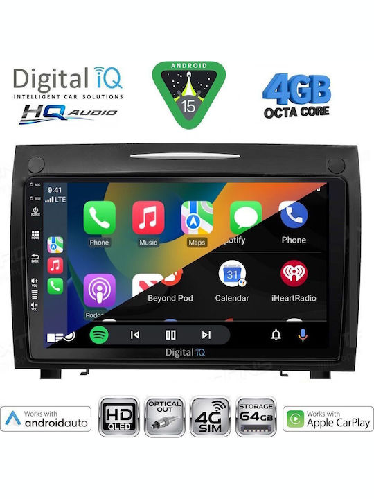 Digital IQ Car Audio System for Mercedes-Benz SLK 2004-2010 Bluetooth USB WiFi GPS Apple CarPlay Android Auto with 9" Touch Screen