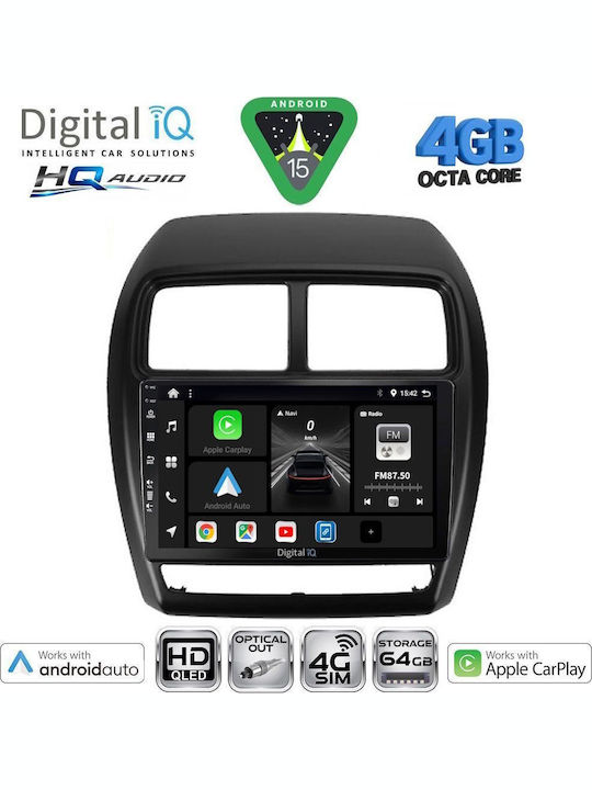 Digital IQ Car Audio System for Peugeot 4008 Mitsubishi Asx 2009 with Touch Screen 10" Digital IQ BXK 19430 CPAA Bluetooth USB WiFi GPS Apple CarPlay Android Auto