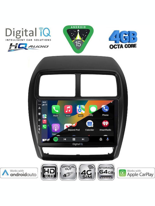 Digital IQ Car Audio System for Peugeot 4008 Mitsubishi Asx 2009 with Touch Screen 10" Digital IQ BXK 19430 CPAA Bluetooth USB WiFi GPS Apple CarPlay Android Auto