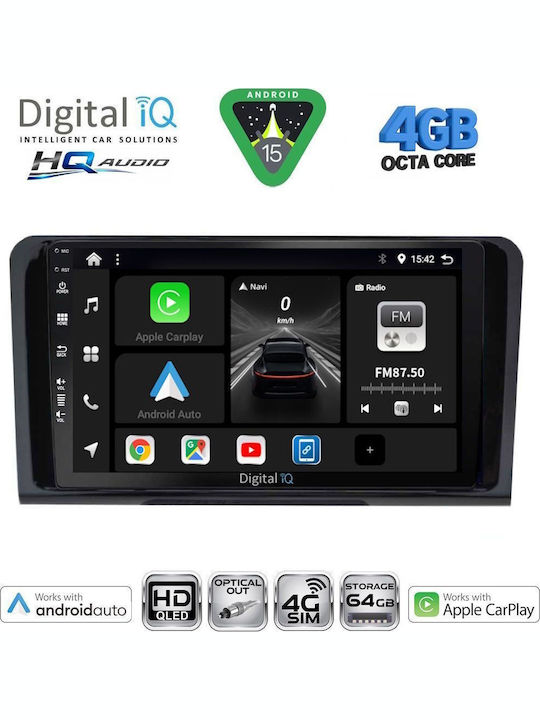 Digital IQ Car Audio System for Mercedes-Benz E Class 2012-2014 (Bluetooth/USB/WiFi/GPS/Apple CarPlay/Android Auto) with 10" Touch Screen