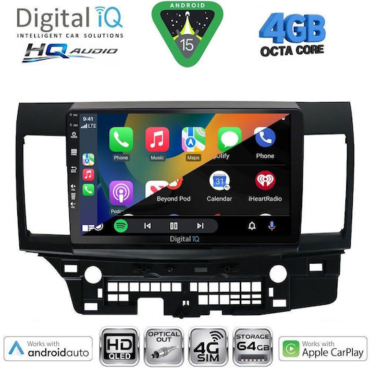 Digital IQ Ηχοσύστημα Αυτοκινήτου για Mitsubishi Lancer 2008-2017 (Bluetooth/USB/WiFi/GPS/Apple-Carplay/Android-Auto) με Οθόνη Αφής 10"