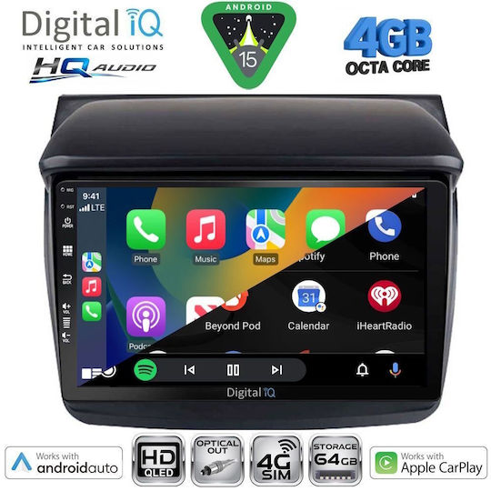 Digital IQ Car Audio System for Mitsubishi L200 2006-2015 Bluetooth USB WiFi GPS Apple CarPlay Android Auto with 9" Touch Screen
