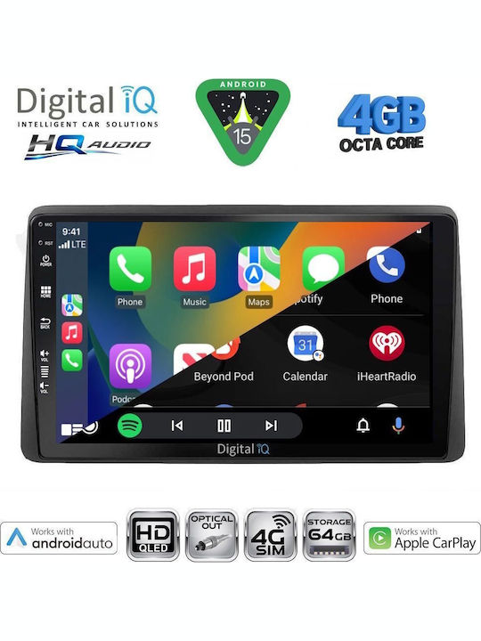 Digital IQ Car Audio System for Nissan Navara 1998-2004 Bluetooth USB WiFi GPS Apple CarPlay Android Auto with 10" Touch Screen