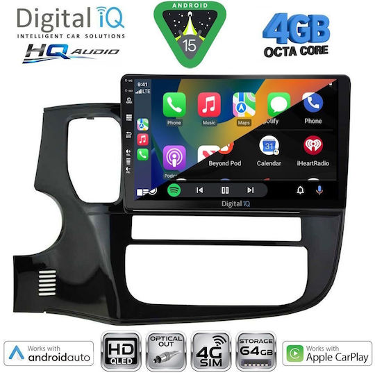 Digital IQ Ηχοσύστημα Αυτοκινήτου για Mitsubishi Outlander 2013-2020 (Bluetooth/USB/WiFi/GPS/Apple-Carplay/Android-Auto) με Οθόνη Αφής 10"