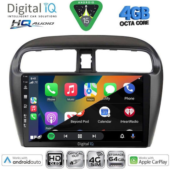 Digital IQ Car Audio System for Mitsubishi Space Star 2013-2020 Bluetooth USB WiFi GPS Apple CarPlay Android Auto with 9" Touch Screen