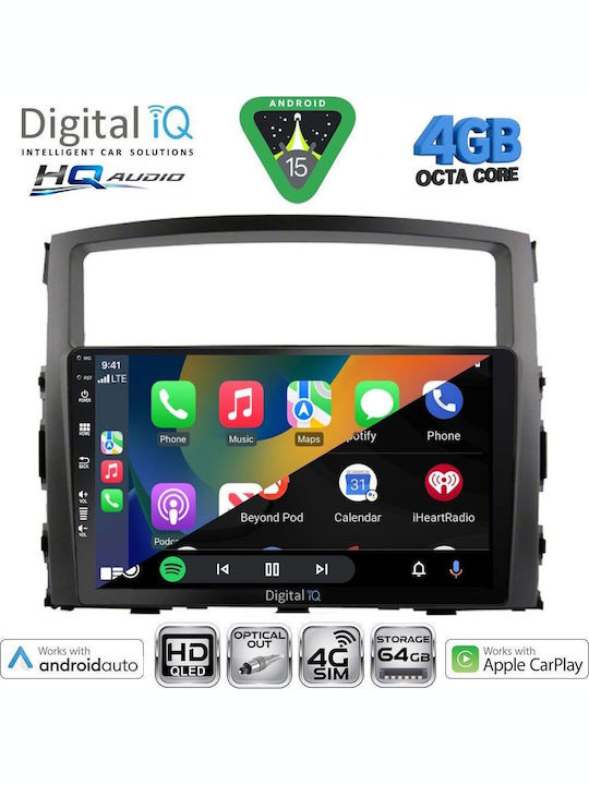 Digital IQ Car Audio System for Mitsubishi Pajero 2006-2013 Bluetooth USB WiFi GPS Apple CarPlay Android Auto with 9" Touch Screen