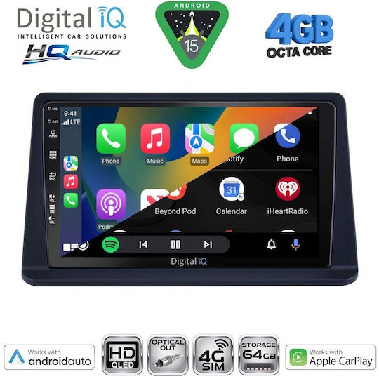 Digital IQ Ηχοσύστημα Αυτοκινήτου για Mitsubishi Pajero 1999-2006 (Bluetooth/USB/WiFi/GPS/Apple-Carplay/Android-Auto) με Οθόνη Αφής 9"