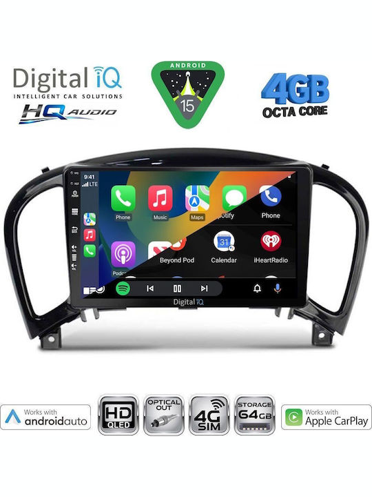 Digital IQ Car Audio System for Nissan Juke 2009-2020 Bluetooth USB WiFi GPS Apple CarPlay Android Auto with 9" Touch Screen