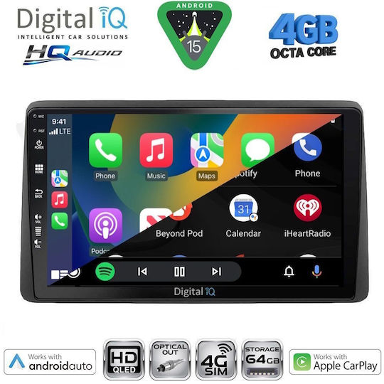Digital IQ Car Audio System for Nissan Juke 2021 with Touch Screen 10" DIGITAL IQ BXK 19453 CPAA Bluetooth USB Wi-Fi GPS Apple CarPlay Android Auto