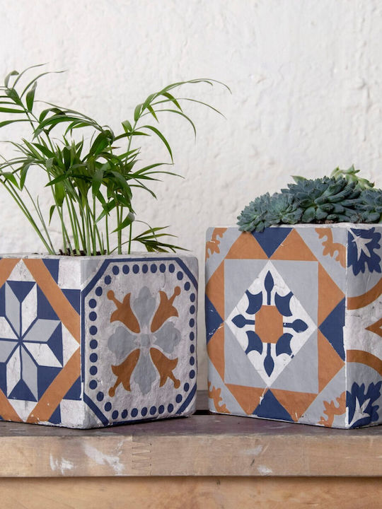 Esschert Design Concrete Plant Pot Green