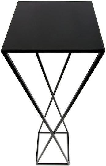 HowHomely Поставка За Саксия Черна 24x24x100см