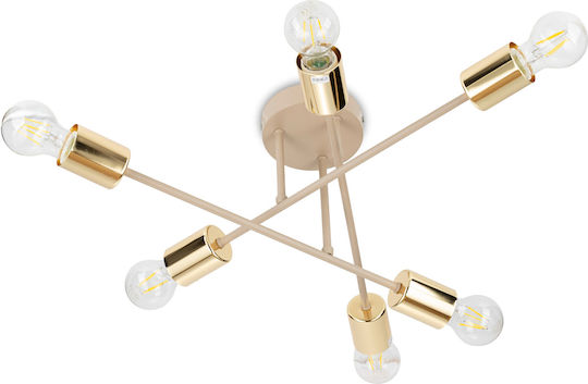 HowHomely Beige Pendant Ceiling Light For 6 E27 Bulbs