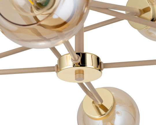 HowHomely Beige Pendant Ceiling Light For 6 E27 Bulbs