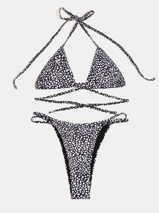 Set Bikini Triunghi Pareo Mărimea S Negru