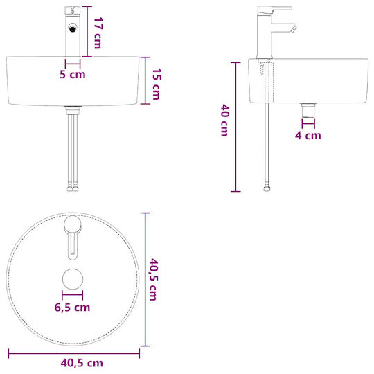 vidaXL Badezimmer Waschtisch-Einheit mit Licht 53x15.5x70cm Eiche