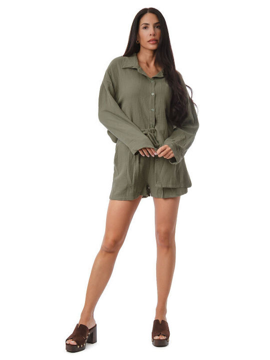 Women's Set With Khaki Shorts