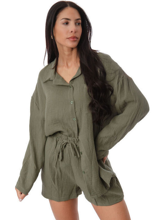 Women's Set With Khaki Shorts