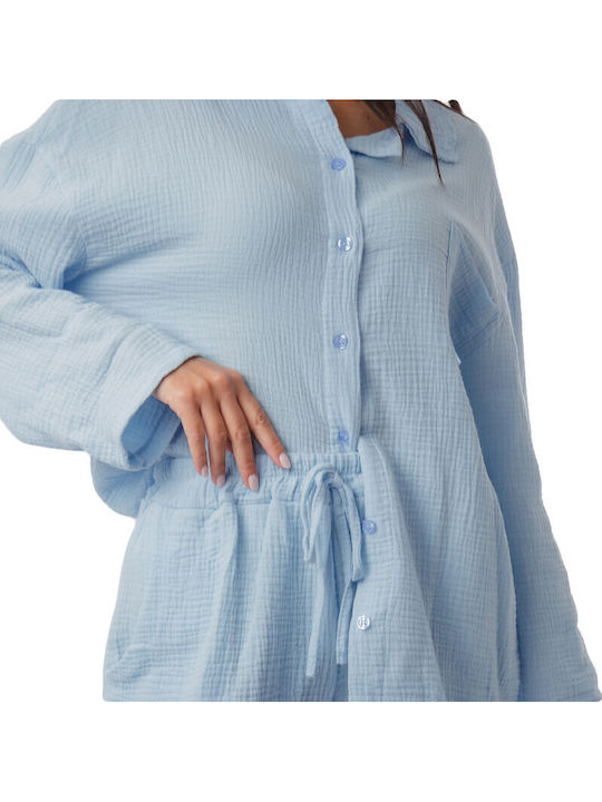 Women's Set with Light Blue Shorts