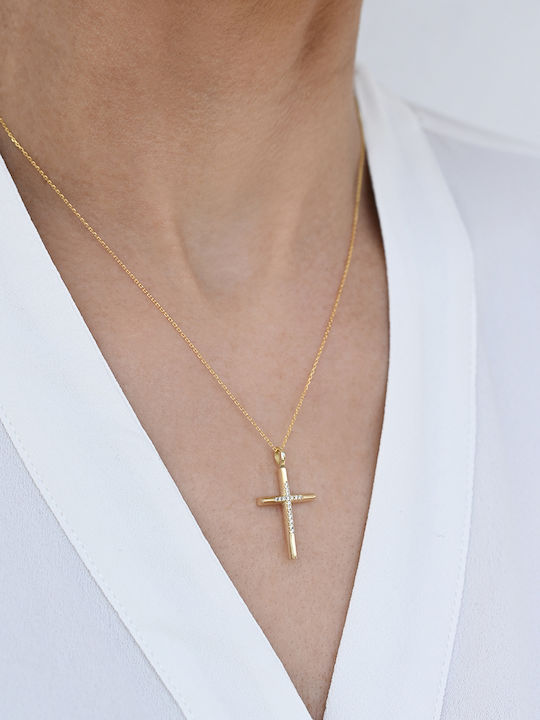 Kritsimis Vergoldeter Kreuz 9K mit Kette