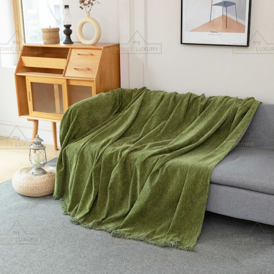 My Home Luxury Bolivia Покривка За Четириместен Диван Жакард 180x320см Зелен
