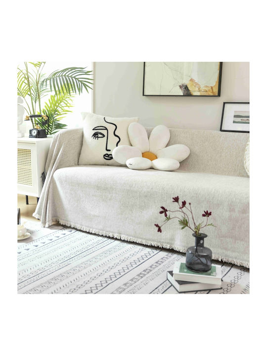 My Home Luxury Seada Ριχτάρι Πολυθρόνας Ζακάρ 180x180εκ. Ιβουάρ