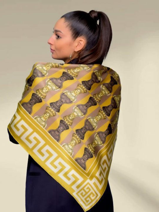 Kalfas Luxury Silk Ολομέταξο Γυναικείο Μεταξωτό Φουλάρι Μαύρο