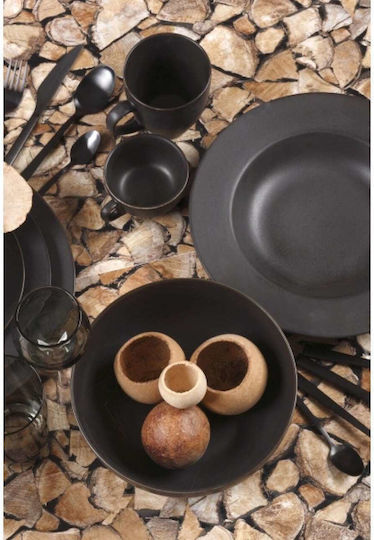 Cryspo Trio Black Porcelain Dinnerware Set 40pcs