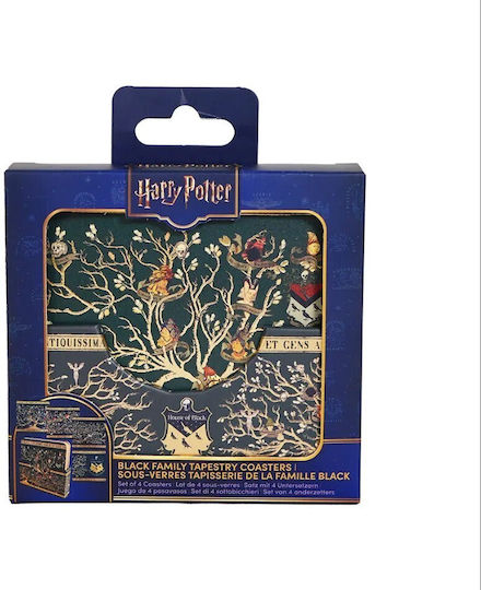 Harry Potter Suporturi Pentru Pahare Din Lemn Negre 4 Bucăți