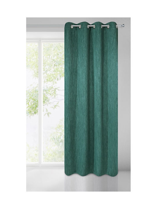 Eurofirany Set Perdele Cu Capse Verde Închis 135x250cm