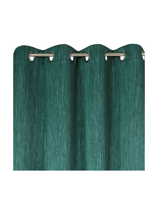 Eurofirany Set Perdele Cu Capse Verde Închis 135x250cm