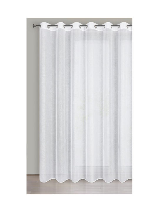 Eurofirany Κουρτίνα με Τρουκς Lena White 250x350εκ.