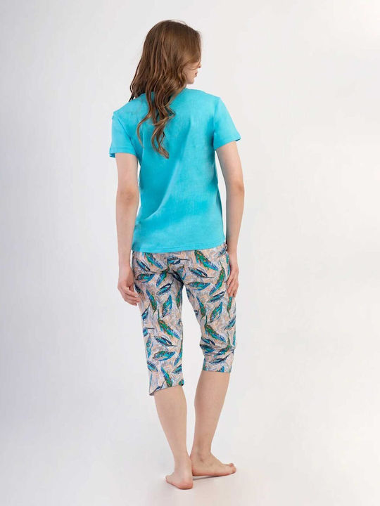 Vienetta Secret Sommerliches Damen-Pyjama-Set Mint Vienetta Secret Sommerliches Damen-Pyjama-Set Mint