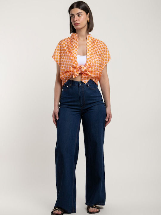 Short Sleeve Women's Shirt Orange
