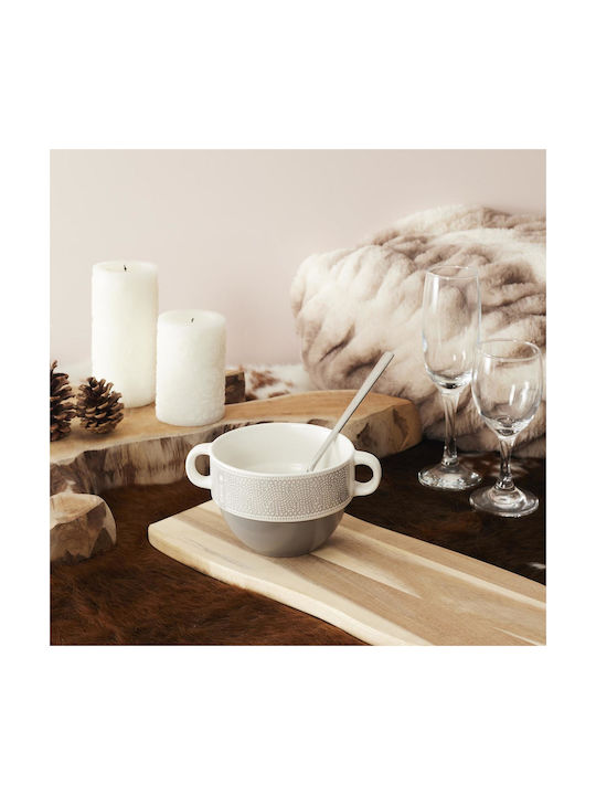 HowHomely Round Brown Ceramic Serving Bowl