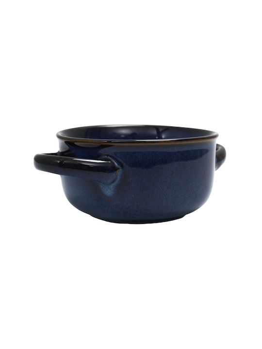 HowHomely Servierschale Rund Keramik Blau mit Durchmesser 13.7cm