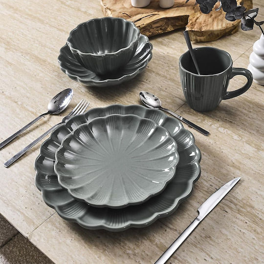 HowHomely Ceramic Gray Pasta Plate 27cm