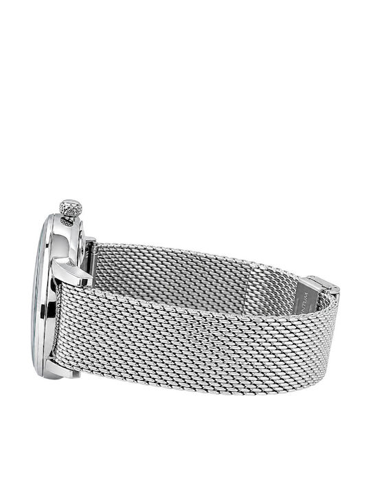 Quantum Men's Watch 44mm Chronograph Battery with Silver Metal Bracelet