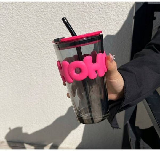 ecarla Cocktail/Trinken Glas mit Strohhalm aus Glas 450ml CUP14