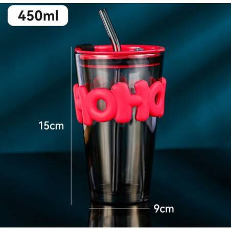 ecarla Чаша за Коктейли от Стъкло със Сламка 450ml