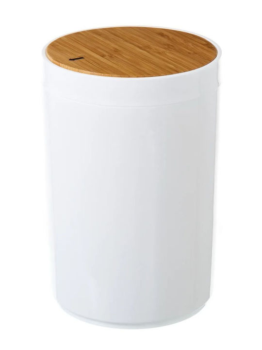 HowHomely Bamboo Καλαθάκι Μπάνιου 5lt Λευκό