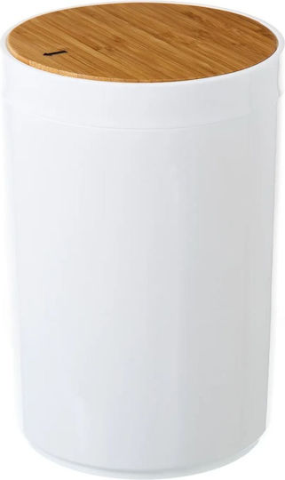 HowHomely Bamboo Καλαθάκι Μπάνιου 5lt Λευκό