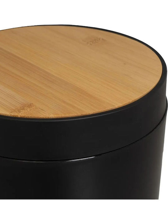 HowHomely Bamboo Bathroom Bin 5l Black