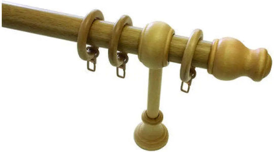 Gardinia Hölzernes Vorhangstangen Einzeln 120cm Beige