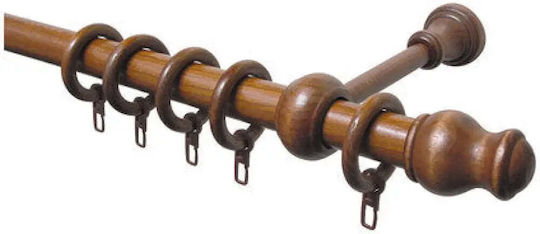 Gardinia Ξύλινο Κουρτινόξυλο Μονό 120εκ. Walnut Gardinia Ξύλινο Κουρτινόξυλο Μονό 120εκ. Walnut