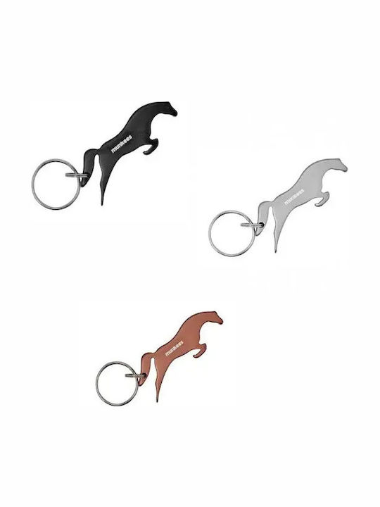Munkees Keychain & Opener Key Ring & Bottle Opener Horse 3 Gray Colors