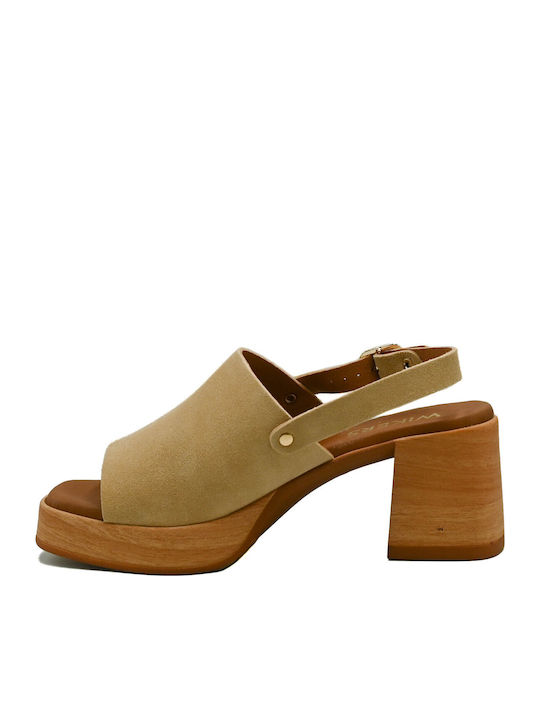 Suede Damen Sandalen Anatomisch Beigen