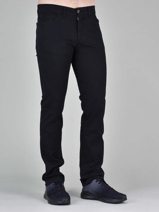 Elastic Trousers in Slim Fit Black