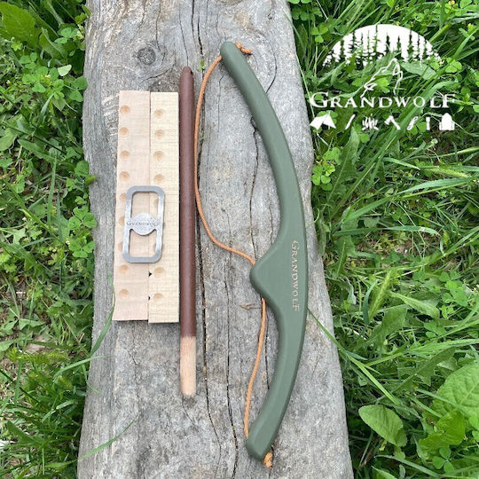 Bushcraft Special Bow Drill Kit Green Brown