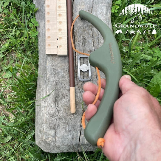 Bushcraft Special Bow Drill Kit Green Brown
